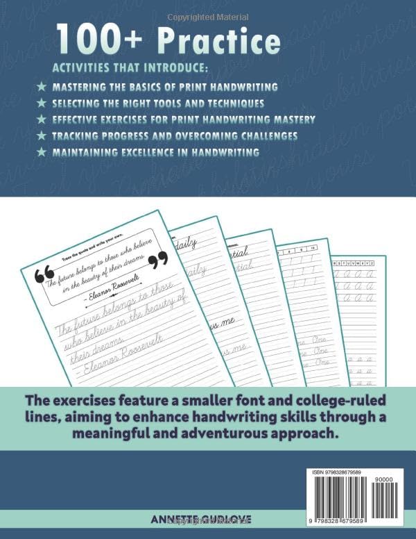 Cursive Handwriting Workbook for Adults and Teens: This cursive workbook helps to improve handwriting fluency. This is for adults and teens, it ... tracking to enhance your cursive writing - Image 2