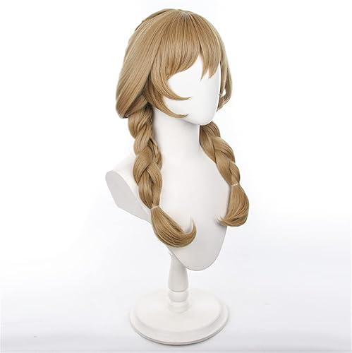 Miniatura 3 de Peluca larga de cola de caballo marrón para mujer, pelucas de cosplay de anime para Halloween, peluca de disfraz de cosplay