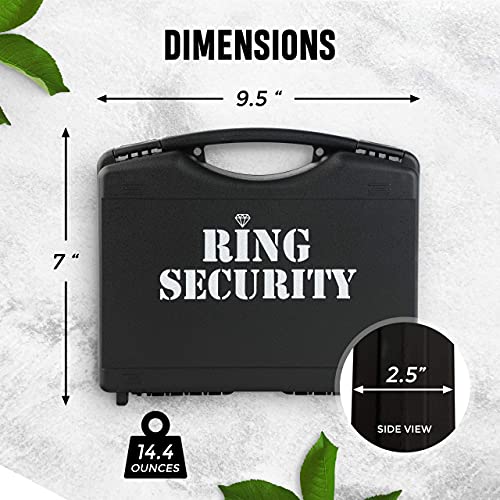 Wedding Ring Security Box with Black Sun Glasses and Top Secret Spy Ear Piece Ring Bearer Gifts Special Agent Ring Bearer Suitcase for Kids