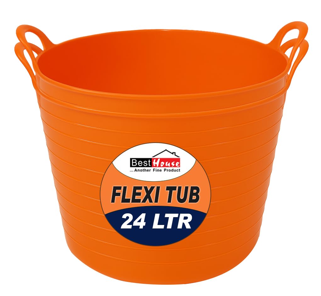 Best House | 3 Pcs of Flexi Tub with Handles | Small Size | Mini | 7 Litres | Black | Garden Tubs | Plastic Storage Container for Home, Washing, Garden Waste and DIY Projects — view 22