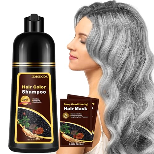 Onilyua Silver Hair Dye, Instant Hair Dye Shampoo 3 in 1, Hair Color Dye for Men Women, Easy to Use,...
