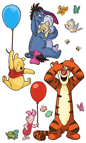 Disney selbstklebende und konturgeschnittene Vlies Fototapete von Komar - Winnie and Friends XXL - Größe: 127 x 200 cm - Wandtattoo, Kinderzimmer, Babyzimmer, Lebensgross