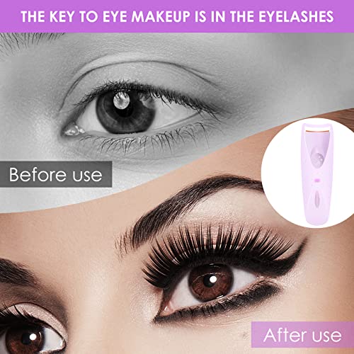Heated Eyelash Curler, Usb Rechargeable Electric Eyelash Curler, Heated Lash Curler For Quick Natural Curling And 24 Hours Long Lasting, Best Gifts For Women, Newly Updated Model (Purple) #TOP4