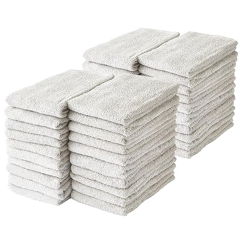 GamachaTowel フェイスタオル【 クラウド 40枚セット 】キッチンや洗面所の手拭きに 使い勝手の良い薄手タオル 綿100％ 肌に優しく吸水速乾 約65g 約34×80cm 普通サイズ (クラウド)