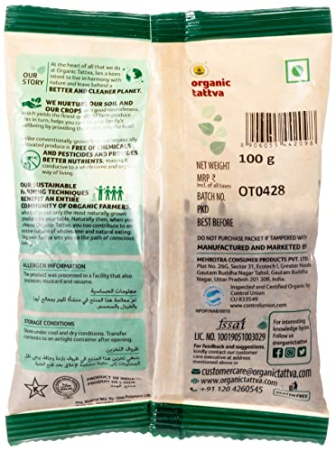 Image of Organic Tattva Organic Flex Seeds (Alsi) | No Artificial Additives or Harmful Pesticides | Raw Unroasted FlaxSeed | Enriched with Omega-3 | Heart-Healthy | 100gm Pouch (Pack of 3)