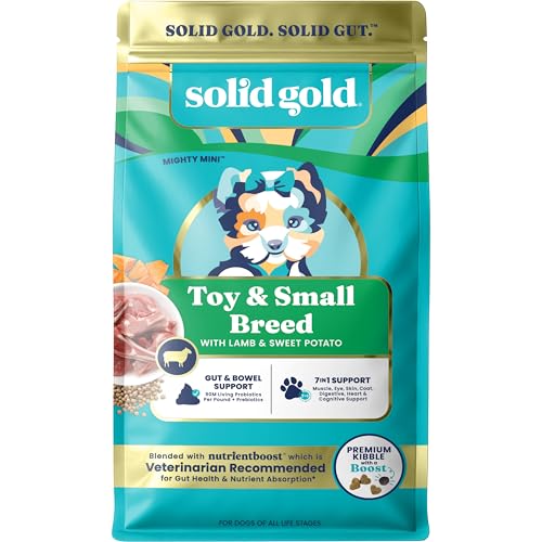 Solid Gold Toy & Small Breed Dry Dog Food Small Bites – Real Lamb, Grain Free, Gluten Free, High...