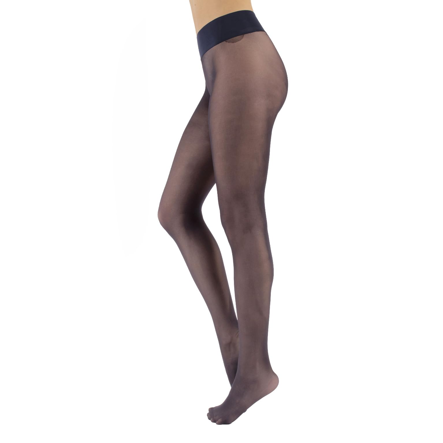 Calzitaly Women's Blue Seamless Sheer Tights, No Seam Pantyhose, Invisible Sheer Tights | Black, Skin, Violet, Red, White, Green |15 Den | S, M, L, Xl, Xxl | Made In Italy (M-L, )