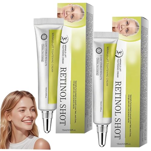 2Pcs Vita-A Retinol Shot Wrinkle-Lift Tightening Cream Anti-Aging Moisturizing Cream for Fine Lines Pore Minimizing & Skin Smoothing Formula for All Skin Types
