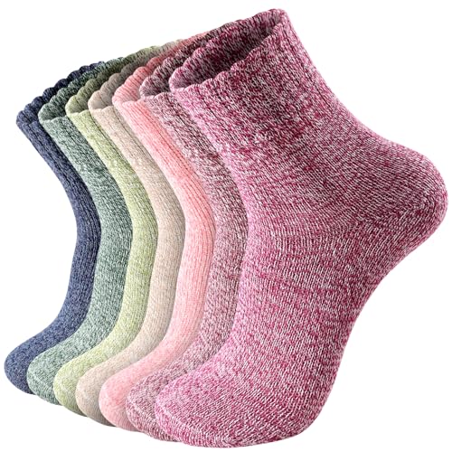 Premillow Wool Socks for Women - Womens Wool Socks Winter Sock for Women Men Warm Thick Knit Soft Vintage Casual Crew Sock