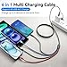 6 in 1 Multiple Charging Cable, 2Pack 6Ft Multi Chargers Cord for All Devices Braided USB A/C to Lightning/Type C/Micro USB Ports Universal Charger Cable for iPhone Series/Samsung/Tablets/PS and More