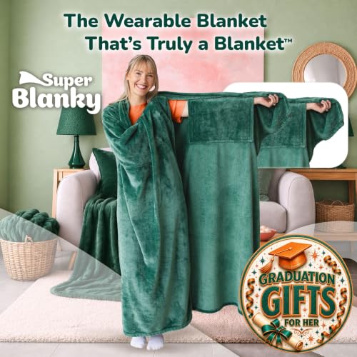 Image of Super Blanky Wearable Blankets for Women & Men, Graduation Day Gift for Her, Cozy Gifts for Women, Wife Birthday Gifts Ideas