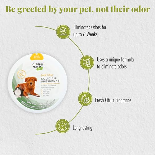 Image of Citrus Magic Pet Solid Air Fresheners, Fresh Citrus, 8 Ounce, (Pack of 6)