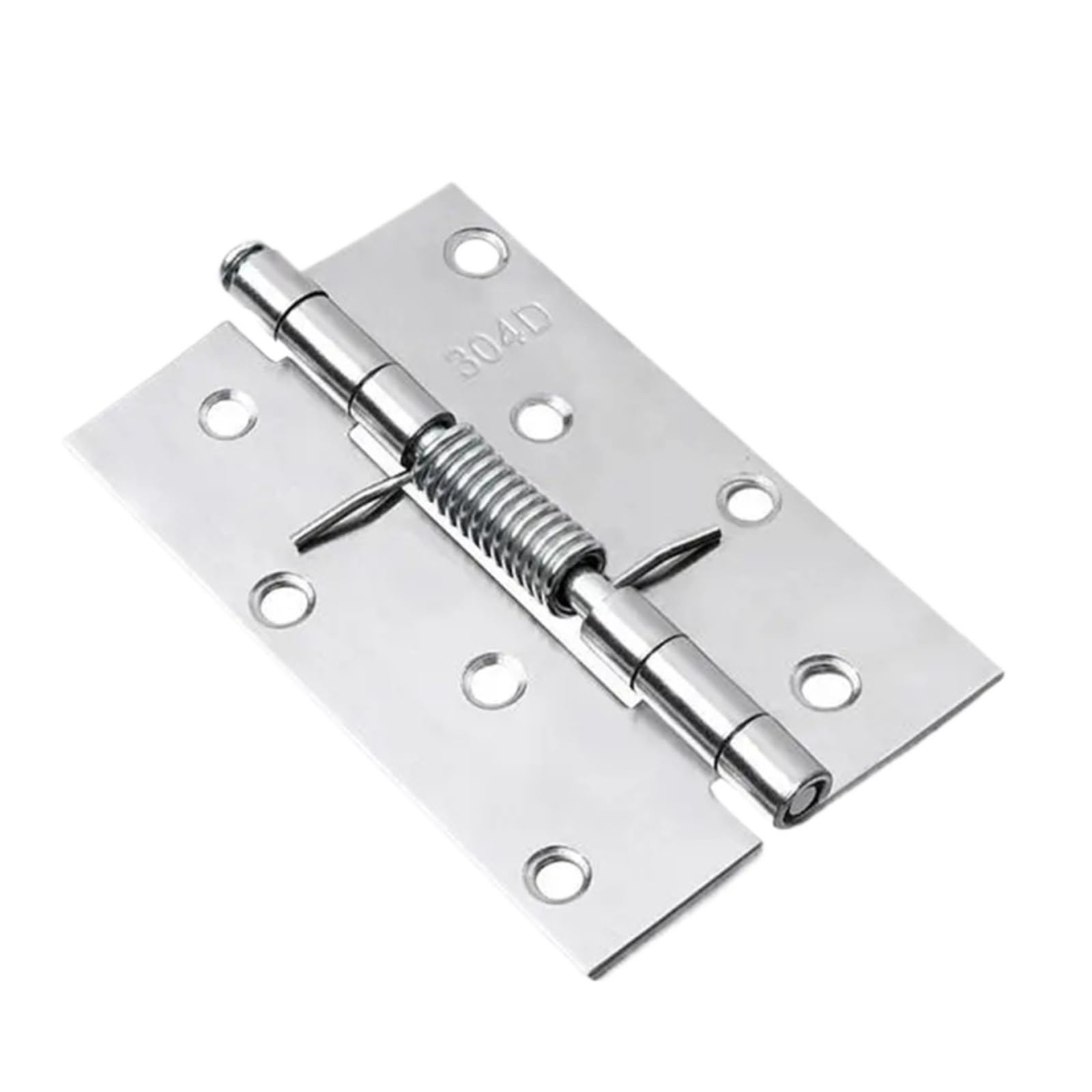 Wsqhao Silver-4Inch 6 Pcs Stainless Steel Self Closing Spring Door Hinge Adjustable For Cabinets Closer Automatic Rebound For Door(Silver-4Inch)