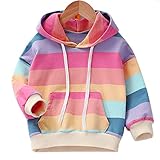 Julerwoo Girls Cotton Pink Sweatshirts Hoodie Dinosaur Printed Tops (3T, Color Stripe)