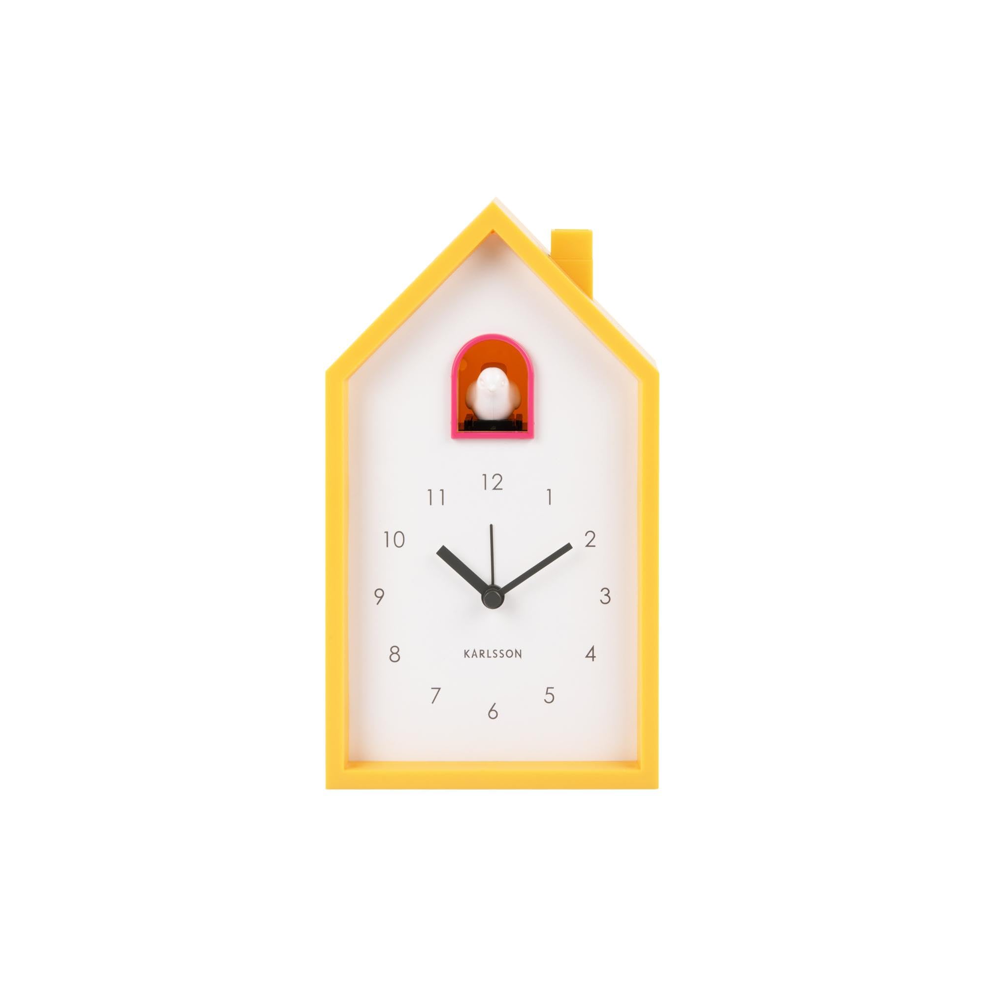 Karlsson Bright Yellow Modern Cuckoo Alarm Clock