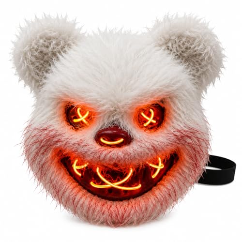 TK Gruppe Timo Klingler LED Teddy Halloween Maske - wie aus Purge steuerbar, Gesicht leuchtend, für Halloween… – Ansicht 1