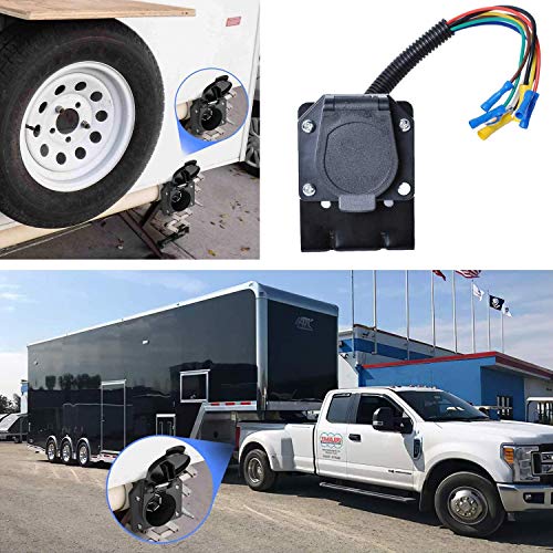 7 Way RV Trailer Light Connector Socket 7 Wire Harness Electrical Quick
