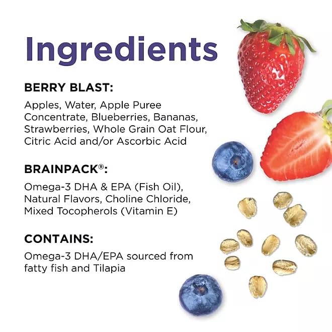 Brainiec Fruit and Oat Smoothie Pouches, 20 pk.