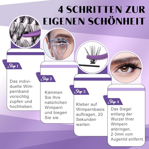 B&Q 280Pcs Wimpernverlängerung 9-16MIX 40D Wimpernverlängerung Kit Wimpern Entferner und Applikatoren für Anfänger (Set 30D+40D, 9-16MIX)