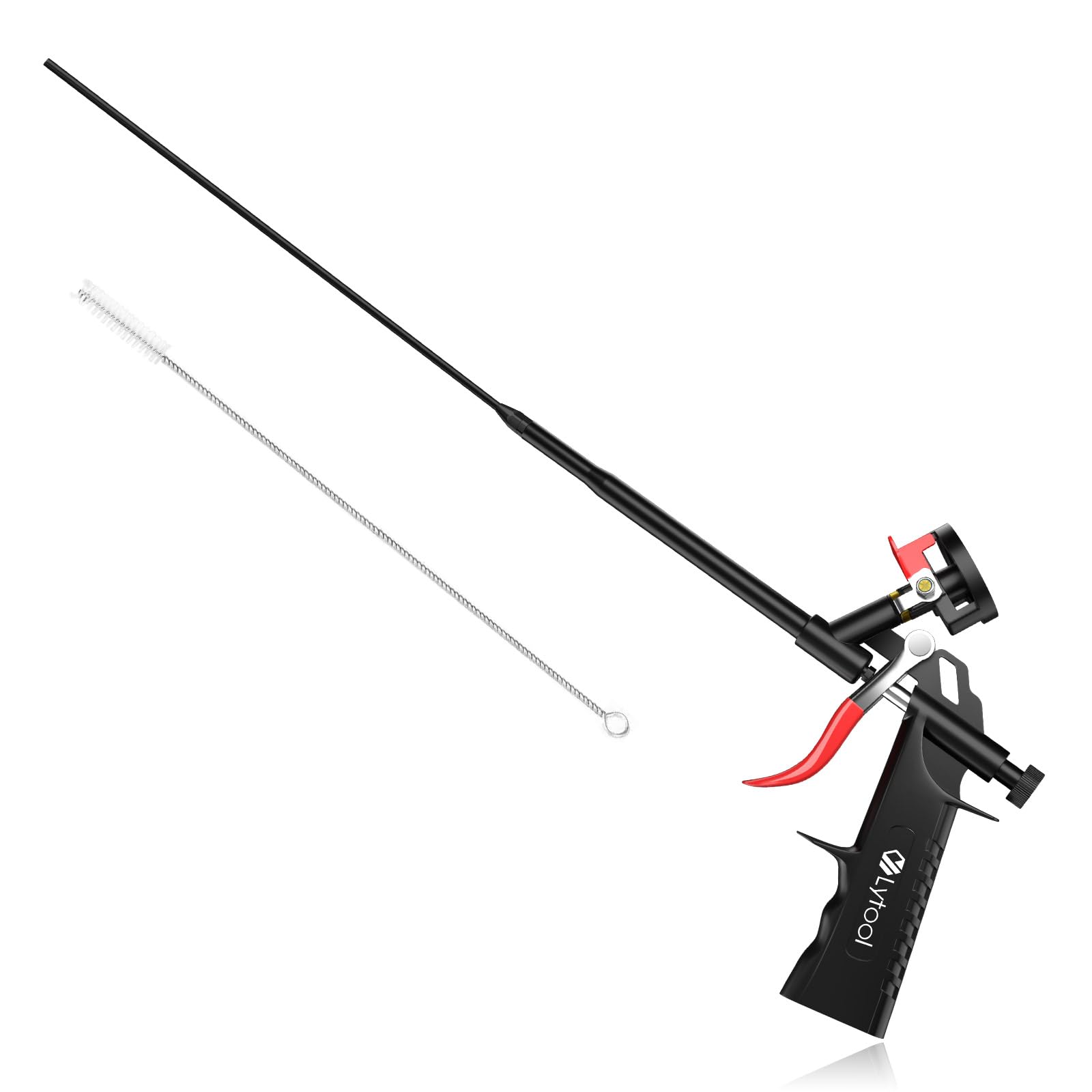 Lytool Pistolet Mousse Expansive 320 mm avec Rallonge – Valve Auto-Fermante, Pistolet à Mousse PU, Sans Nettoyant, Dosage Précis, étanche et Sans Qouttes – Pistolet Mousse de Montage
