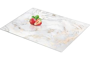 Tempered Glass Cutting Board: White Marble Elegance in the Kitchen