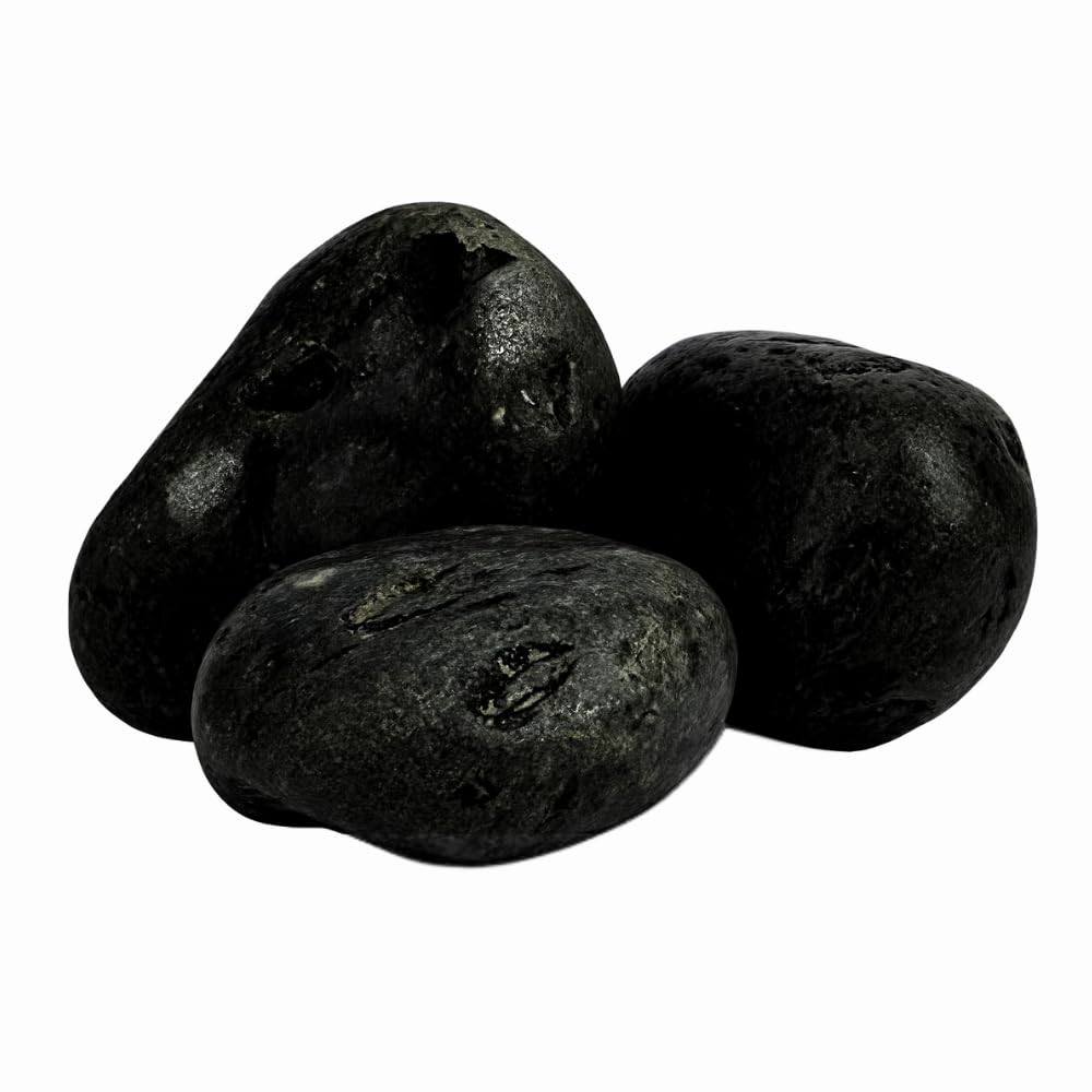 FORTUNATO Ciottoli Nero Ebano Pietre Naturali Decorativi Giardini Aiuole Vasi Protegge Decora Vialetti Confezionata in Sacchi da Kg (25, 40/60 mm)