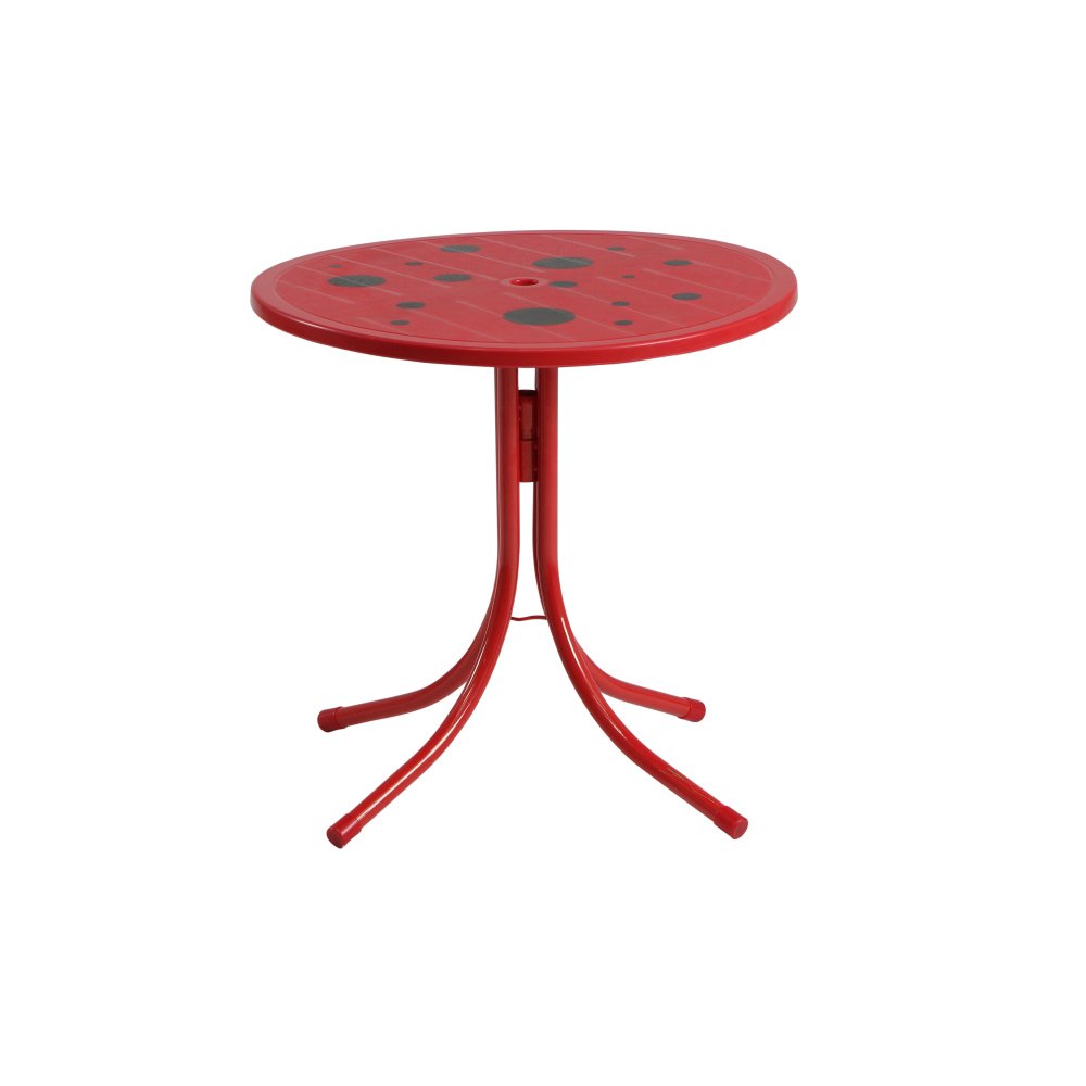 Siena Garden 672618 Marie Set pour Enfants 2 Fauteuils Pliants 1 Table + 1 Parasol Acier Motif de Coccinelle Jaune/Rouge
