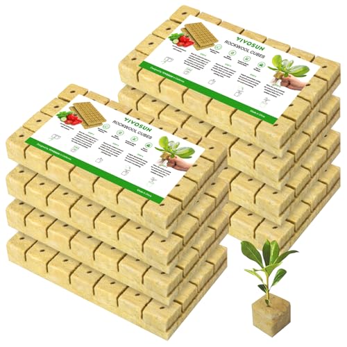 VIVOSUN 1.6 Inch Rockwool Cubes, Grow Cubes for Hydroponics, Cuttings, Cloning, Plant Propagation, Seed Startling, 8 Sheets 224 Plugs