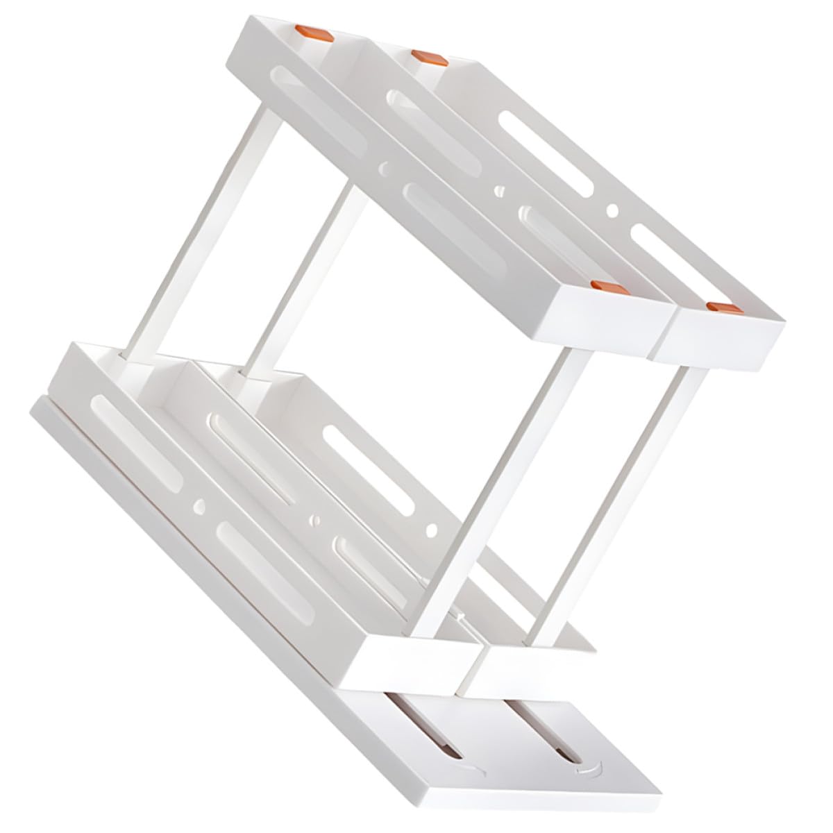 Organizador de Cocina Extraíble de 2 Niveles Blanco, Soporte Deslizante para Especias y Cosméticos, Estante Alto Multifuncional para Encimera y Almacenamiento bajo Fregadero,