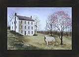 Home Cabin Décor Spring at Whitehouse Farm by Billy Jacobs 16x22 Wool Sheep Salt Box House...