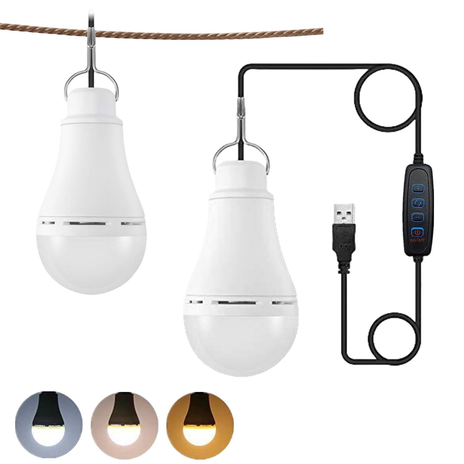 bangminda USB LED Lampe Birne Dimmbare 2 Stücke Weiß USB LED