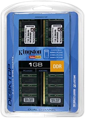 Miniatura 2 de Kingston ValueRAM Kit de 1 GB (módulos de 2 x 512 MB) 400MHz PC3200 DDR Memoria de escritorio (KVR400AK21GR)