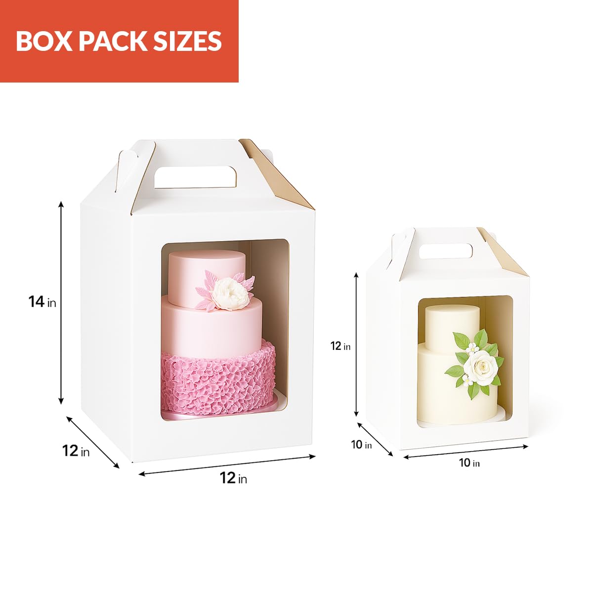 Tall Cake Boxes for Tiered Cakes - Pack of 4 -4 Tall Cake Boxes for Tiered Cakes - Pack of 4 -4