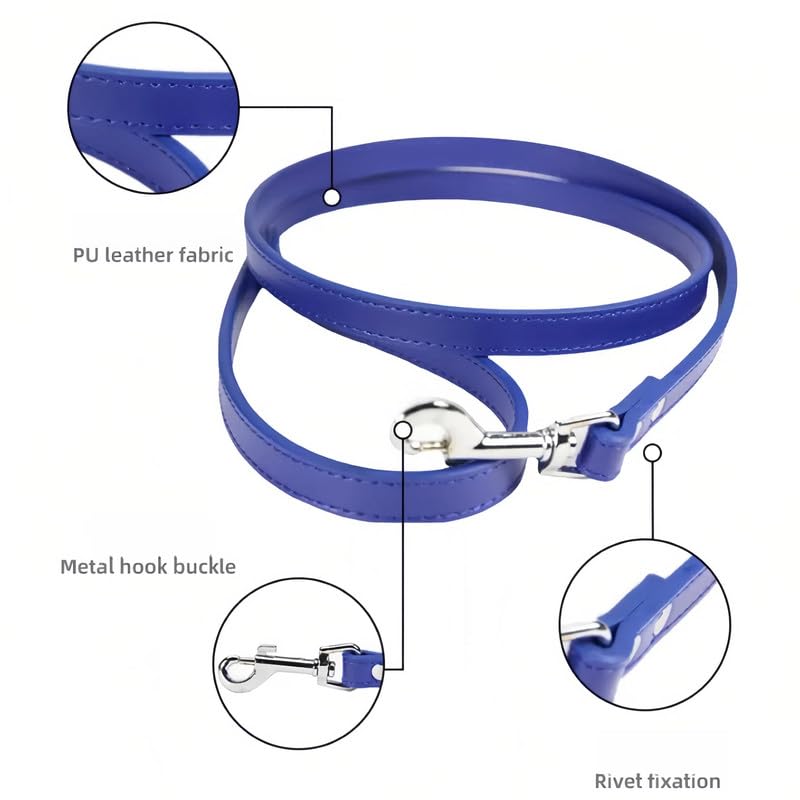 2CM*120CM PU Leather Dog Lead,khaki Dog Leash,Leather Pet Leash For Cat.Puppy.Small Pet - Image 3