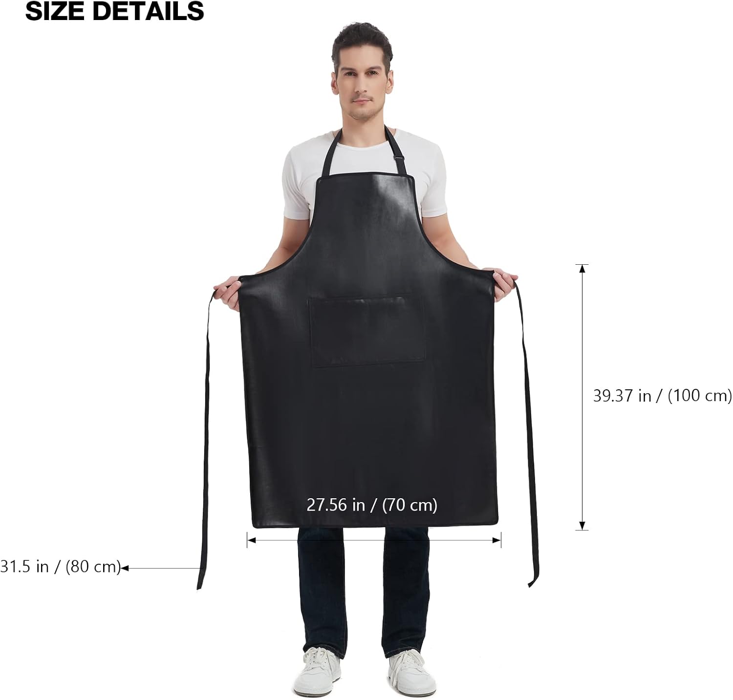 FunChaos Black Waterproof Apron, Heavy Duty Work Apron, Artificial