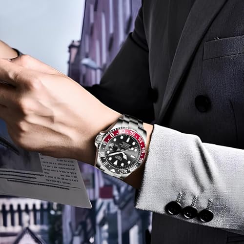 Image of LIGE Fashion Watches for Men Stainless Steel Business Dress Watch Waterproof Analog Quartz Watch with Luminous Date Display Manl Wrist Watch