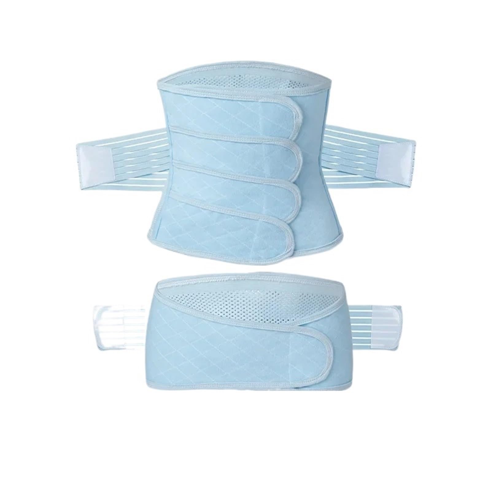 Faja de Dos Piezas for Mujer Faja Abdominal Postparto for contraer la Pelvis y confinamiento Sólida Faja Postparto(Blue,M)