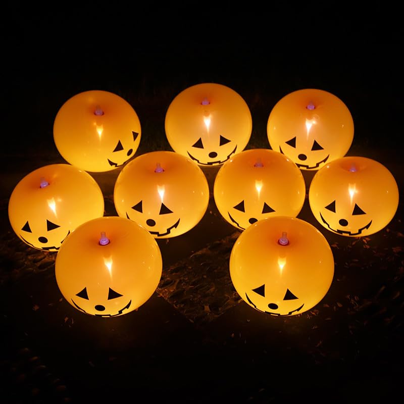 20 Pcs Halloween Pumpkin Balloons Orange Pumpkin Shape Latex Balloon Ghost Skull Party Balloon for Halloween Decoration Trick Treat Toys Party Supplies Supplies for Halloween Festival Decorations