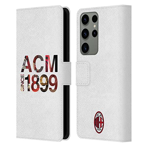 Funda Samsung S23 Ultra AC Milan de cuero tipo libro con soporte integrado Head Case Designs