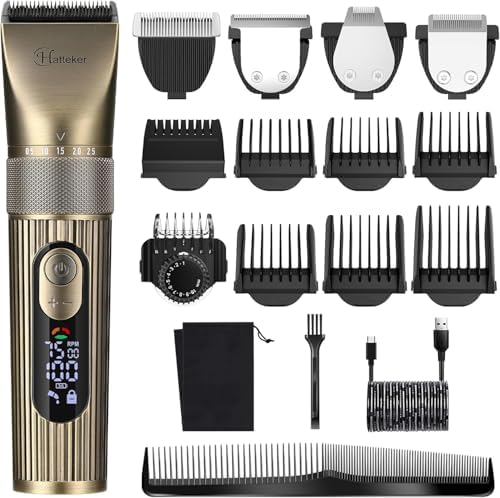 Bild 9 - Hatteker Profi Haarschneidemaschine Set Haarschneider Pflegesets Barttrimmer Bartschneider Herren T-förmiger Trimmerkopf T-blade Trimmer Präzisionstrimmer IPX7 Wasserdicht