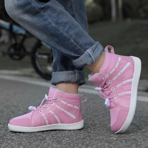 Girls Boots Kids Fall Winter Boots Water Resistant Outdoor Ankle Shoes Non Slip Sole Flat Heel Fur Lined Warm Comfort Walking Boots4