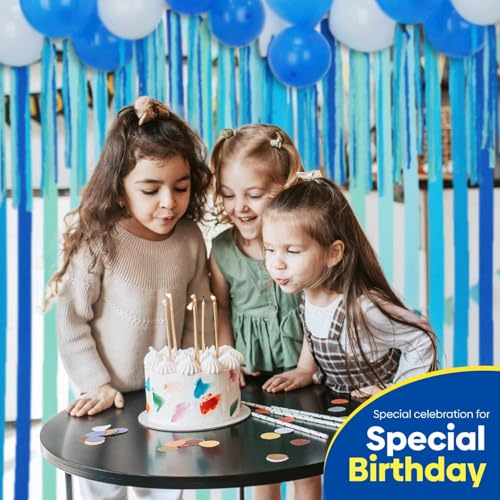 Image of 4 Blue Streamers, 328ft Pack of Crepe Paper Bachelorette Party Decorations | Each roll is 82 ft long and 1.8 Inch wide ideal for Birthday Party Decor, Patriotic Celebrations and Baby Showers