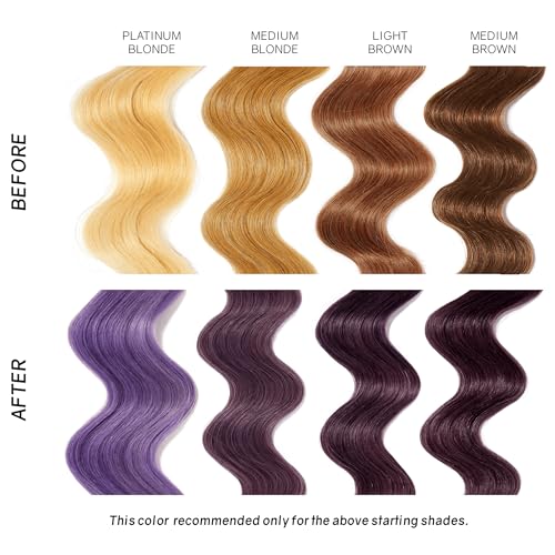 Image of Overtone Semi Permanent Hair Color Conditioner, Vibrant Purple, 8 oz, Nourishing, Damage-Free, Color Depositing Mask for All Hair Types with Shea Butter & Coconut Oil, Vegan & Cruelty-Free