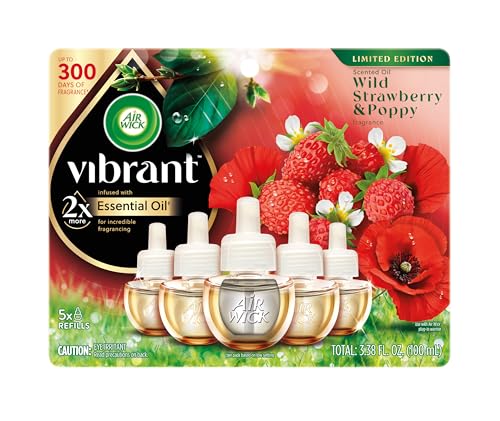 AIR WICK Scented Oil - Vibrant Refill Wild Strawberry & Poppy 5 ct.