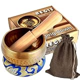 REGIS Tibetan Singing Bowl Set ， Mindfulness, and Stress Relief zen decor，Bowl Handcrafted in Nepa