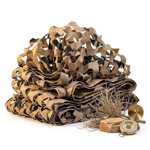 Genérico Tela Camuflaje Sombra Exterior Red de Camuflaje Desierto Malla de Camuflaje Arena para Caza Tiro Ciego Camping Decoración Jardín Malla de Sombreo Exterior Militar Fotografía 2m 5m 10m 15m