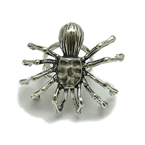 Bague araignée argent 925 énorme bijou ajustable homme femme R001745