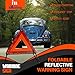 iMonse Warning Safety Triangle Kit, Emergency Roadside Warning Reflective Triangle 3 Packs with 2 LED Road Flare Light, Foldable with Storage Case for Roadside Breakdowns Emergenc