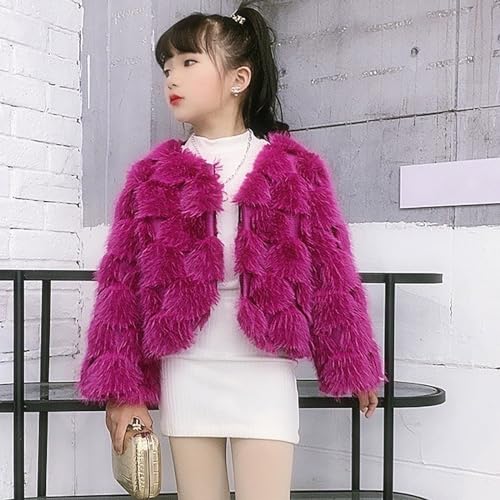 Girls Faux-Fu𝗿 Jacket Coat Spring Fashion Cool Jackets Tops Open Front Cardigan Warm Fuzzy Part𝘆 Outerwear2