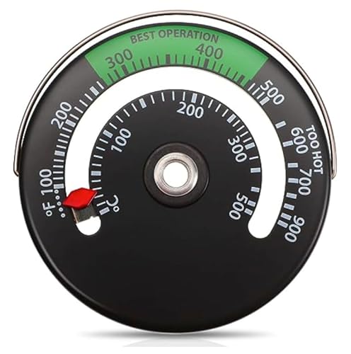 NDS Magnetic Stove Thermometer Fire Stove Thermometer Gauge for Wood Log Chimney Oven Temperature Meter (1) UK